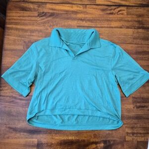 Lululemon Swiftly Tech Relaxed-Fit Polo Shirt Size 10 Cropped Green